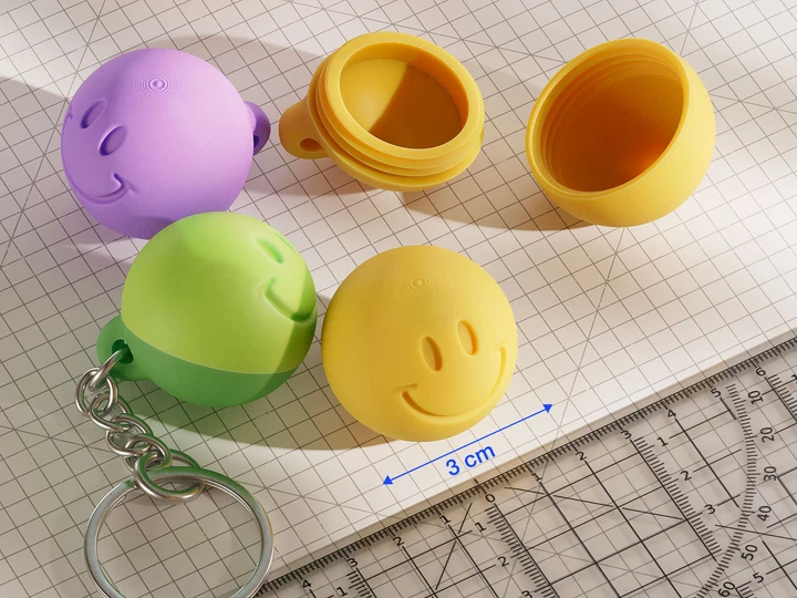 Брелок Контейнер Смайлик Для Дрібниць Smiley Keychain Storage Container 4 См 3Д Друк - Фото 4 Брелок Контейнер Смайлик Для Дрібниць Smiley Keychain Storage Container 4 См 3Д Друк - зображення 4