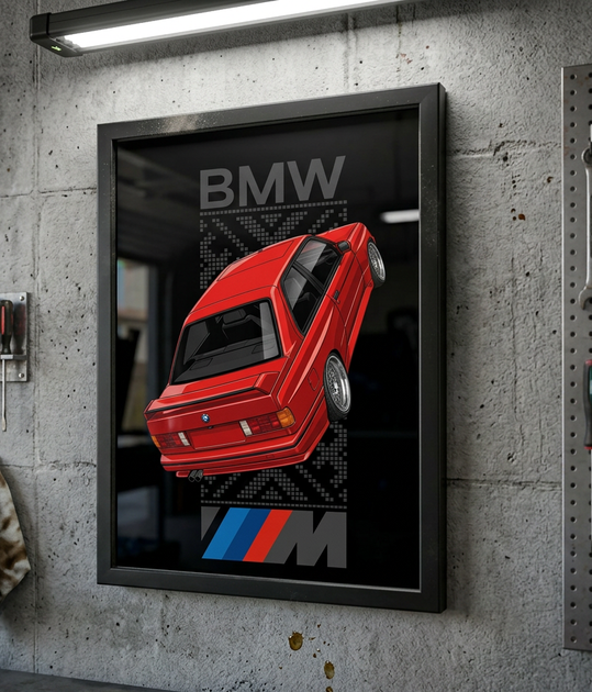Постер в рамці BMW E30 M – Classic Performance Edition 30х40см - изображение 2
