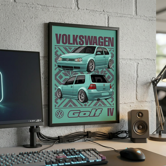 Постер в рамці Volkswagen Golf IV – Low Style Edition 30х40см - изображение 2