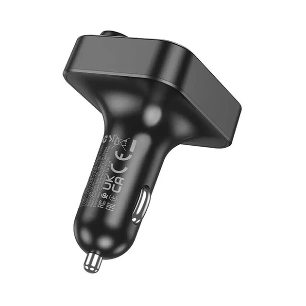Автомобильный Bluetooth-модулятор HOCO E85 Intelligent 38W с быстрой зарядкой Type-C PD 20W и Quick Charge 3.0 Черный - изображение 2