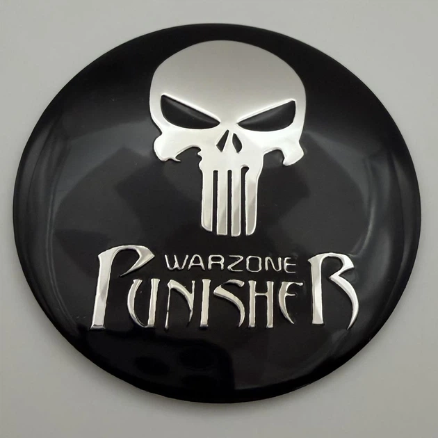 Наклейка для ковпачків із логотипом PUNISHER картель Зона Війни 56 мм череп Skull Warzone - зображення 3