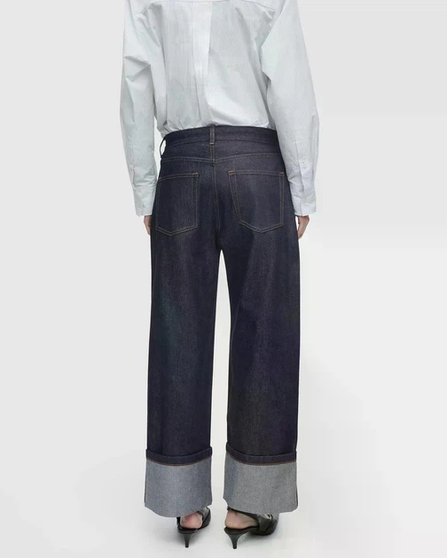 Джинси жіночі COS facade turn-up straight-leg jeans 1224871005 29 Синій - Фото 4 Джинси жіночі COS facade turn-up straight-leg jeans 1224871005 29 Синій - изображение 4