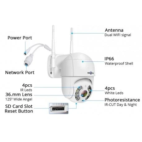 Вулична IP камера відеоспостереження PTZ Wi-fi IP 360 ° 8MP поворотна з віддаленим доступом (арт. 9911) - зображення 3