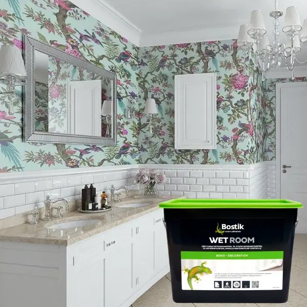 Клей для важких флізелінових шпалер і тканин Bostik 78 Wet Room 15 л Білий (7311020063375) - зображення 2