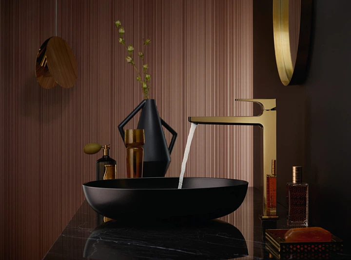 Смеситель для раковины HANSGROHE Metropol золото 32512990 донный клапан Push-Open - изображение 5