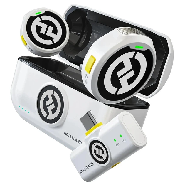 Беспроводная микрофонная система Hollyland Lark M2 Combo Ivory White 300 м USB-C Lightning - изображение 2