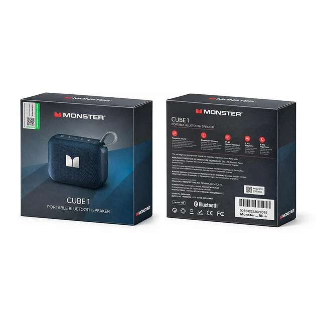 Портативная Bluetooth колонка MONSTER Cube D135 12W IPX7 беспроводная акустика для отдыха дома путешествий природы и заведений мощный звук Блютуз USB TF FM радио длительное время работы совместима с Android iPhone планшетами и ноутбуками - изображение 12