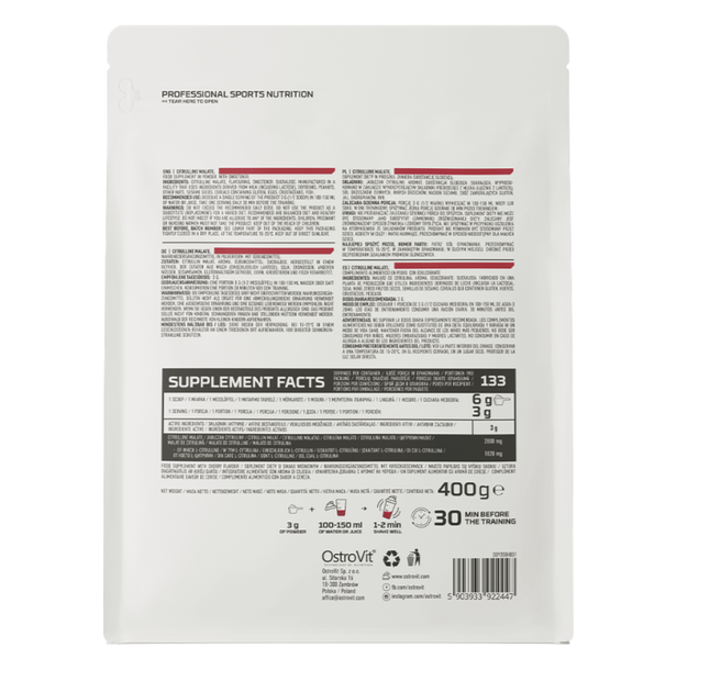 Цитрулін малат Ostrovit Citrulline 400 гр. смак Вишня - зображення 2