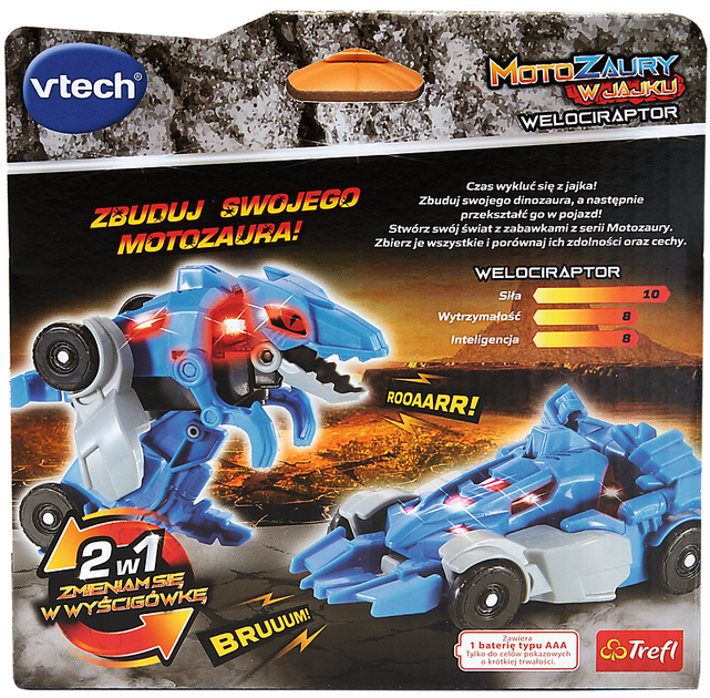 Іграшка‑трансформер інтерактивна Vtech Motozaury Велоцираптор у яйці (62057) (5900511620573) - зображення 7