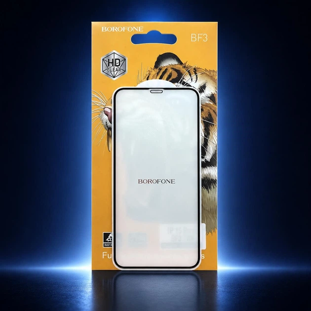 Защитное стекло BOROFONE BF3 Full Screen для iPhone 16e Black — стекло на экран Айфон 16e - изображение 3