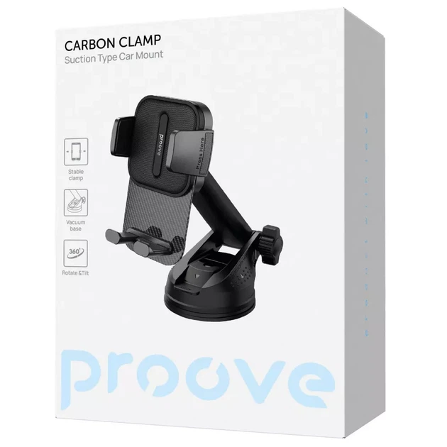 Автомобільний тримач Proove Carbon Clamp Suction Type Car Mount - зображення 4