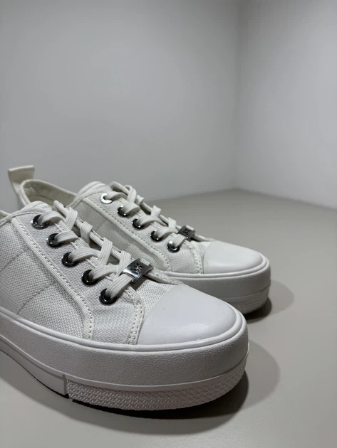 Жіночі кеди Michael Kors на платформі стильні комфортні однотонні білі 36 - изображение 2