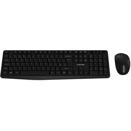 Комплект бездротовий SET-W01, Black, USB 2.4GHz, клавіатура (105 кнопок Canyon (teh0028311) - Фото 1 Комплект бездротовий SET-W01, Black, USB 2.4GHz, клавіатура (105 кнопок Canyon (teh0028311) - зображення 1