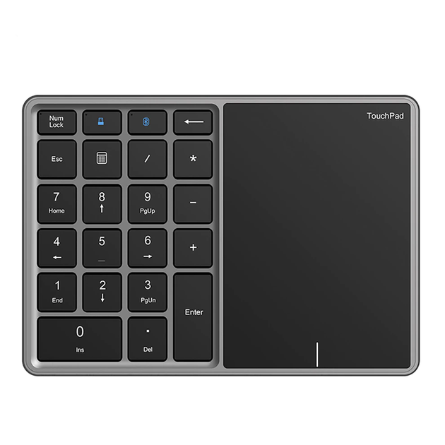 Беспроводная Bluetooth клавиатура-NumPad + TouchPad 2в1, цифровой блок кейпад и тачпад, нампед USB 2.4G для Android/iOS - изображение 2