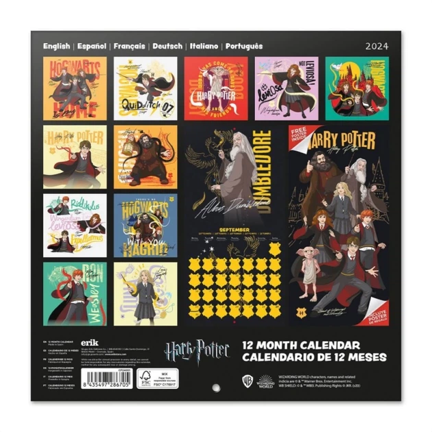 Календарь настенный Harry Potter 2024 (30 x 30 см) - изображение 3