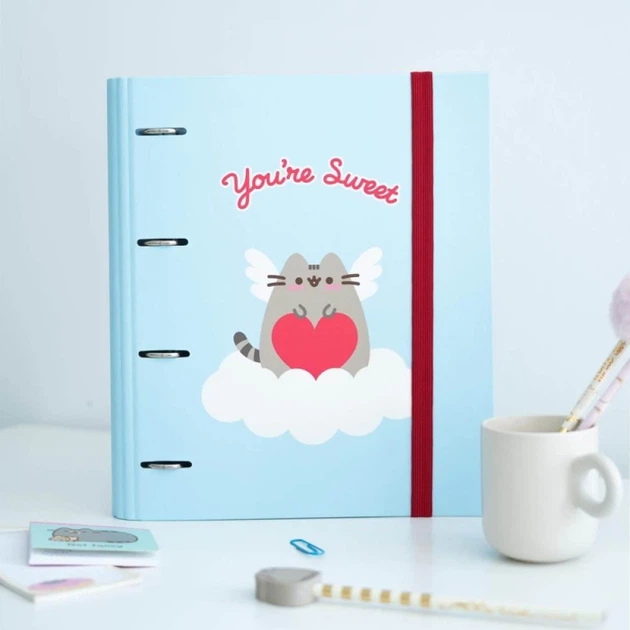 Папка-реєстратор Pusheen Purrfect Love A4 з картками 4 кільця (CBK0139) - Фото 4 Папка-реєстратор Pusheen Purrfect Love A4 з картками 4 кільця (CBK0139) - зображення 4