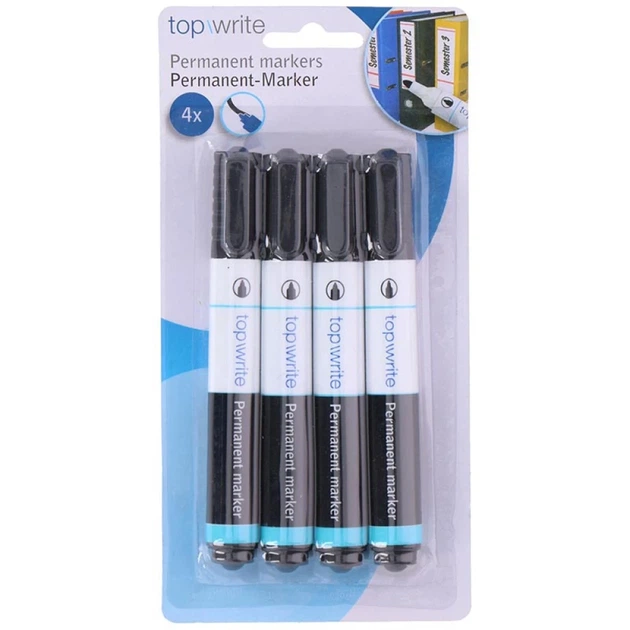 Маркер Topwrite перманентный 4 шт. Black (8711252452470) - Фото 2 Маркер Topwrite перманентный 4 шт. Black (8711252452470) - изображение 2