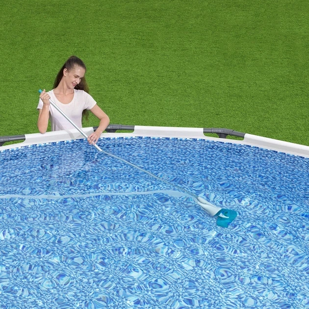 Набор для очистки дна и стен бассейна Bestway Aquapristine 58212 с вакуумным пылесосом, 6-метровым шлангом и алюминиевой штангой - Фото 3 Набор для очистки дна и стен бассейна Bestway Aquapristine 58212 с вакуумным пылесосом, 6-метровым шлангом и алюминиевой штангой - изображение 3