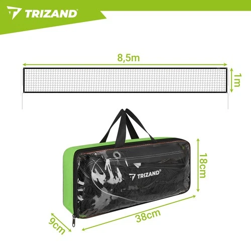 Сетка для волейбола Trizand 27546 8,5 × 1 м со стальным тросом и сумкой - изображение 2