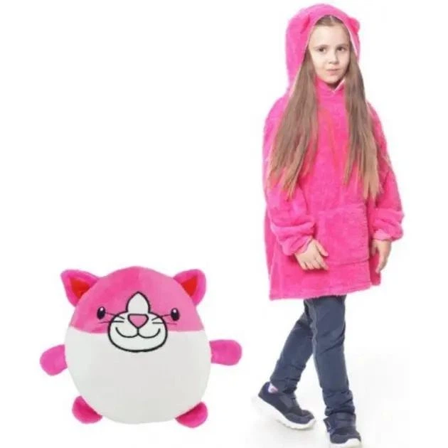 Толстовка плед с капюшоном для детей 60 см полиэстер 70% хлопок 30% Huggle Hoodie LS-101 - изображение 3