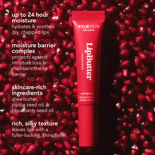 Бальзам для губ, баттер KYLIE SKIN "Pomegranate" LIP BUTTER, Kylie Cosmetics - зображення 6