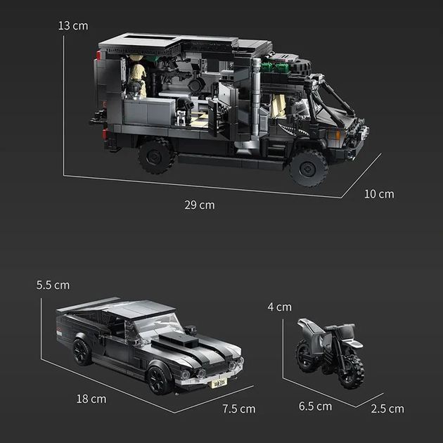 Конструктор 12GO 95003 Автодім RV 4×4 з причепом, спортивним автомобілем та мотоциклом Technic, 2135 деталей - зображення 2
