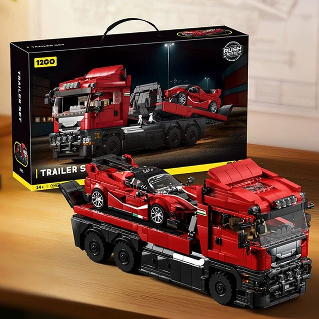 Конструктор 12GO 95002 Автовоз з причепом і спортивним автомобілем Technic, 1728 деталей - Фото 7 Конструктор 12GO 95002 Автовоз з причепом і спортивним автомобілем Technic, 1728 деталей - зображення 7