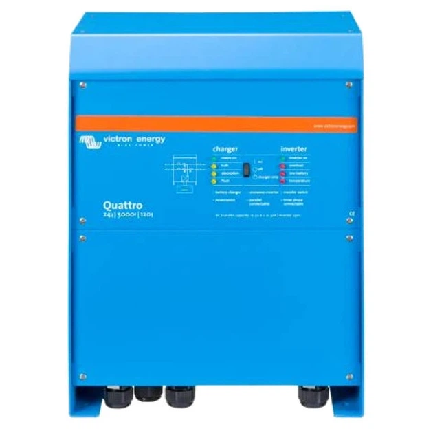 Інвертор VictronEnergy Quattro 24/5000/120-100/100 однофазний чиста синусоїда - Фото 1 Інвертор VictronEnergy Quattro 24/5000/120-100/100 однофазний чиста синусоїда - зображення 1
