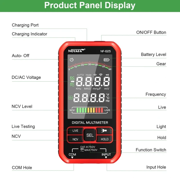 Мультиметр Noyafa NF-625 - изображение 3