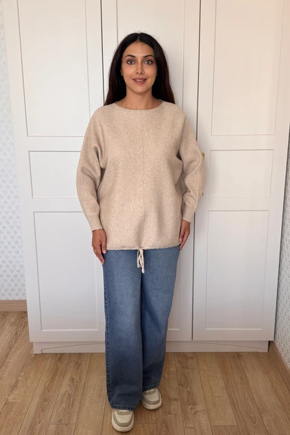 Светр INEDIT 10612 Beige ONE SIZE - зображення 7