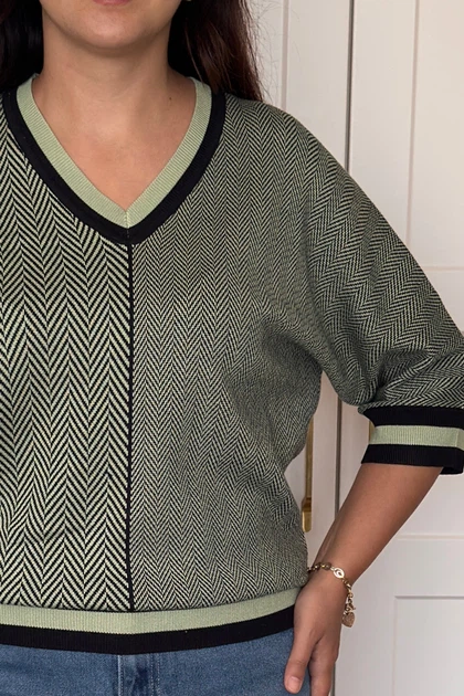 Светр INEDIT 10853 Green ONE SIZE - зображення 4