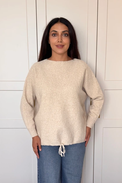 Светр INEDIT 10612 Ivory ONE SIZE - Фото 4 Светр INEDIT 10612 Ivory ONE SIZE - изображение 4
