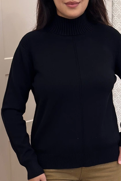 Светр INEDIT 10624 Black ONE SIZE - Фото 5 Светр INEDIT 10624 Black ONE SIZE - зображення 5