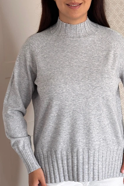 Светр INEDIT 10619 Light-Grey ONE SIZE - зображення 4