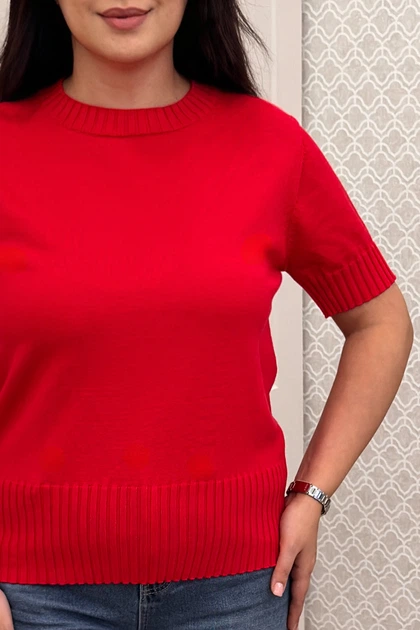 Светр INEDIT 10864 Red ONE SIZE - зображення 4