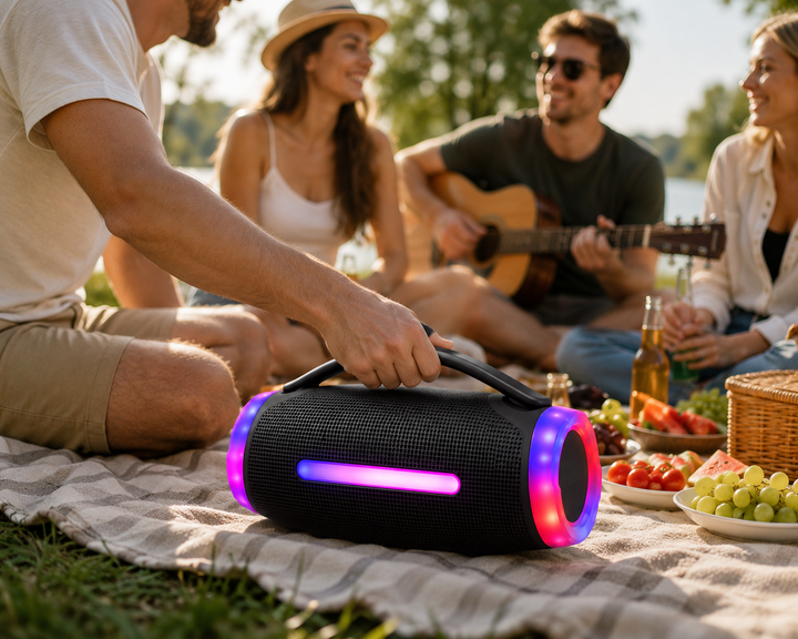 Колонка MS-3643BT-W / Колонка Bluetooth з мікрофоном / Акустика з RGB-підсвічуванням - зображення 2