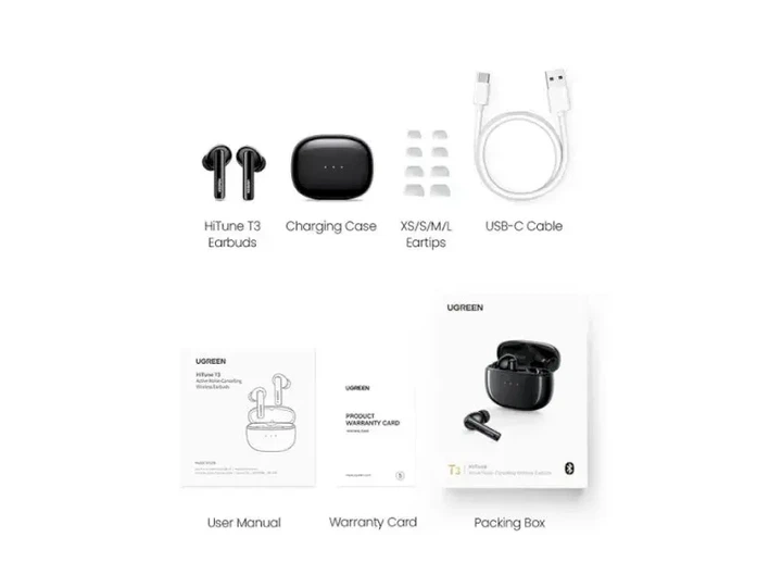 Навушники TWS UGREEN WS106 HiTune T3 Black (90401) - изображение 2