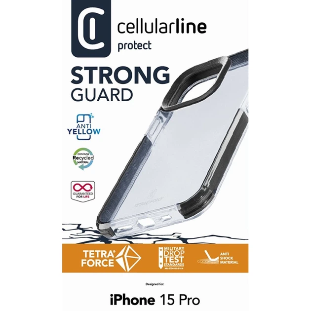 Чехол Cellularline Tetra Force Strong Guard для iPhone 15 Pro Transparent (TETRACIPH15PROT) - изображение 3