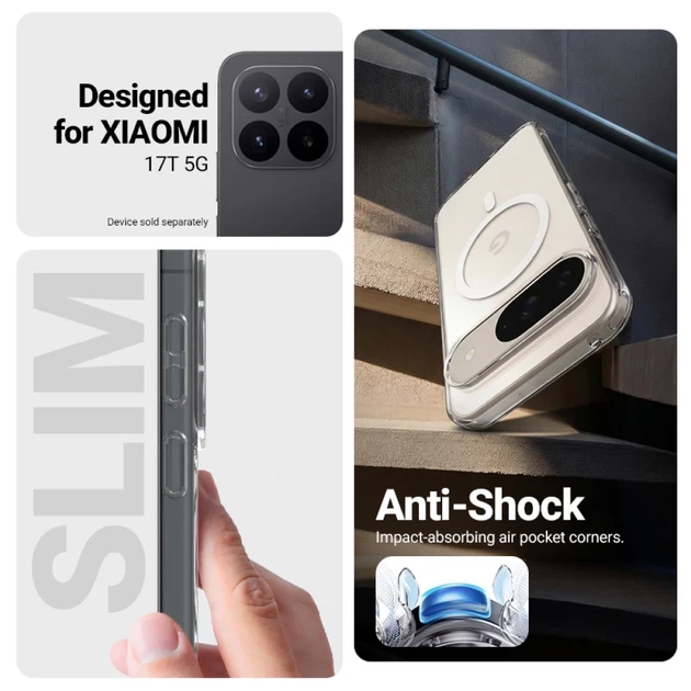 Etui do smartfona Xiaomi 17T Crong Hybrid Clear Magnetic Transparent (CRGHCMXM17TCLR) - Zdjęcie 2 Etui do smartfona Xiaomi 17T Crong Hybrid Clear Magnetic Transparent (CRGHCMXM17TCLR) - obraz 2