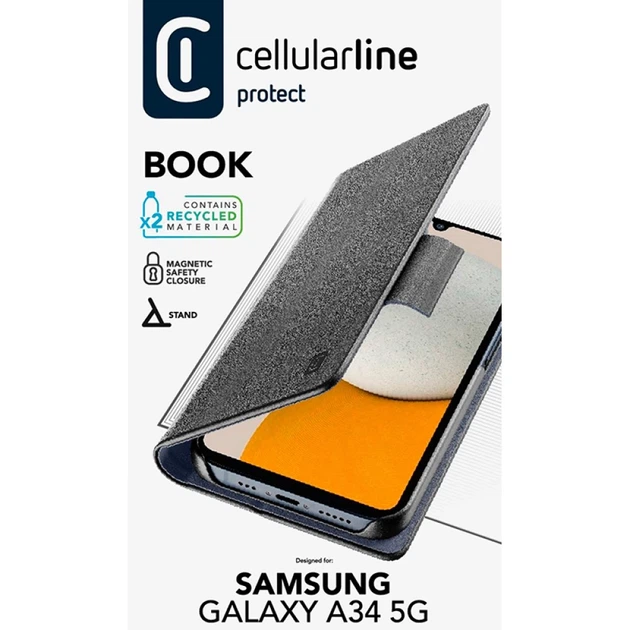 Чехол Cellularline Book Case для Samsung Galaxy A34 5G Black (BOOK3GALA34K) - Фото 4 Чехол Cellularline Book Case для Samsung Galaxy A34 5G Black (BOOK3GALA34K) - изображение 4