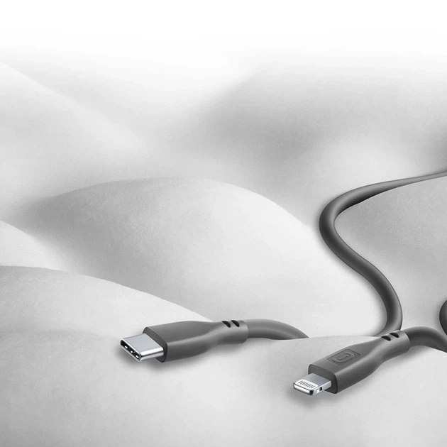 Кабель Cellularline Soft Cable USB-C to Lightning MFi 1.2 m Black (USBDATASOFTC2LMFIK) - Фото 2 Кабель Cellularline Soft Cable USB-C to Lightning MFi 1.2 m Black (USBDATASOFTC2LMFIK) - изображение 2