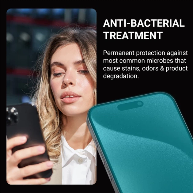 Szkło ochronne Crong Anti-Bacterial 3D Armour do iPhone 16 Pro Clear (5904310704939) - obraz 5