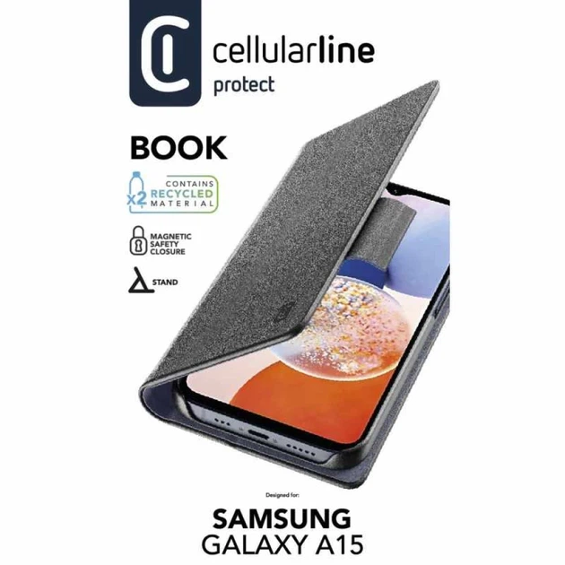 Чехол Cellularline Book Case для Samsung Galaxy A15 4G / 5G Black (BOOK3GALA15K) - изображение 4