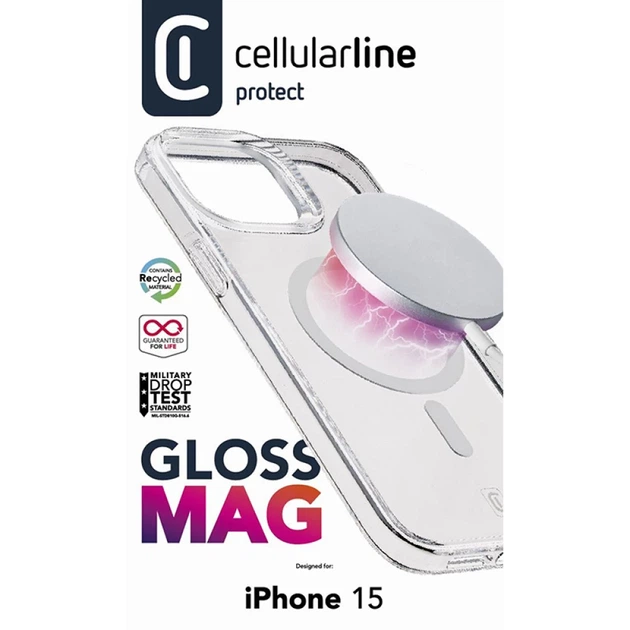 Чехол Cellularline Gloss Mag для iPhone 15 Clear (GLOSSMAGIPH15T) - изображение 4