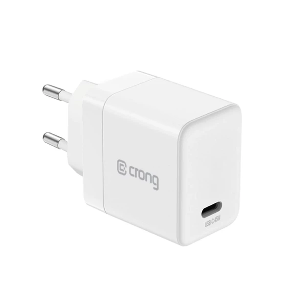 Ładowarka Crong Ultra Compact GaN USB-C 45W PD 3.0 White (5904310706308) - Zdjęcie 3 Ładowarka Crong Ultra Compact GaN USB-C 45W PD 3.0 White (5904310706308) - obraz 3