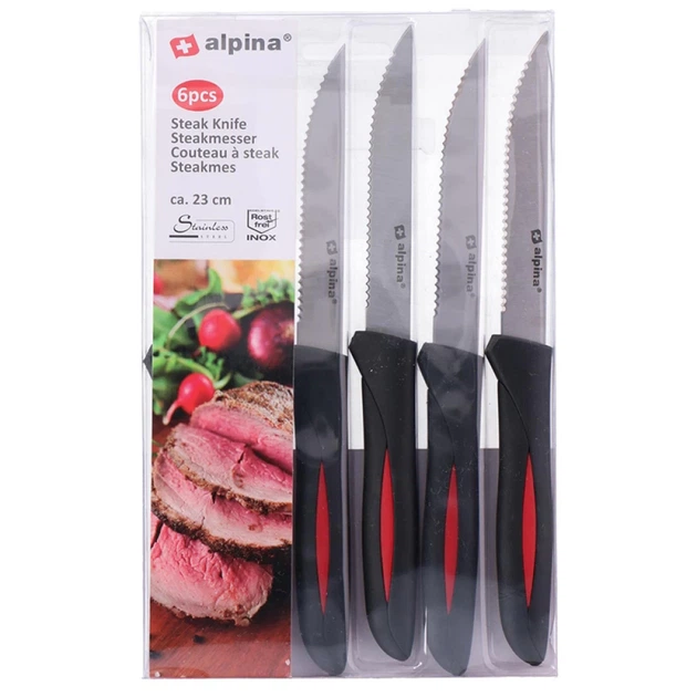 Набор ножей стейковых Alpina INOX 23 cm 6 шт. Black (871125297852) - изображение 2