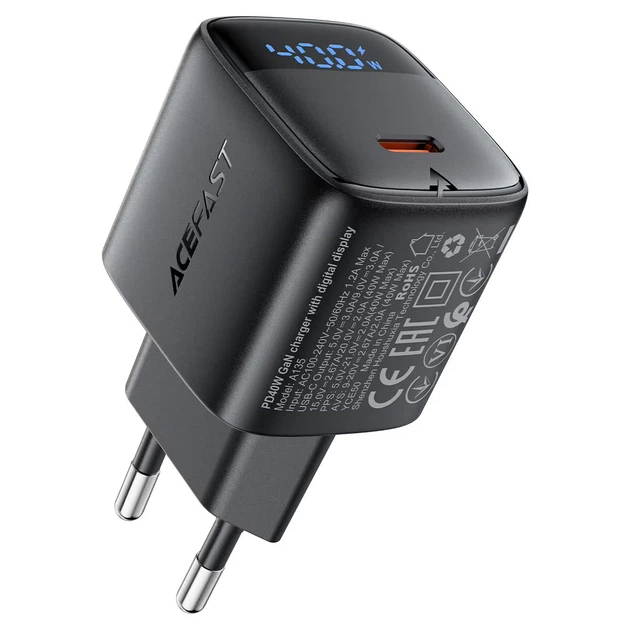 Мережевий зарядний пристрій ACEFAST A135 GaN charger 40W Black - Фото 1 Мережевий зарядний пристрій ACEFAST A135 GaN charger 40W Black - изображение 1