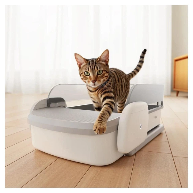 Смарт автоматичний лоток Petwant Auto Self-Cleaning Cat Litter Box BP-01, котячий туалет, відкритий - зображення 2