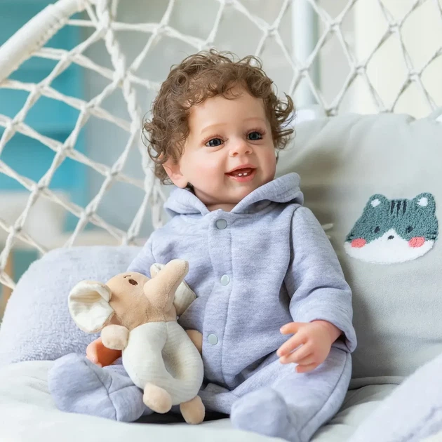 Реалістична вінілова лялька Reborn Baby Benjamin хлопчик 55 см – силіконова лялька, яку можна купати (RB049) - изображение 6