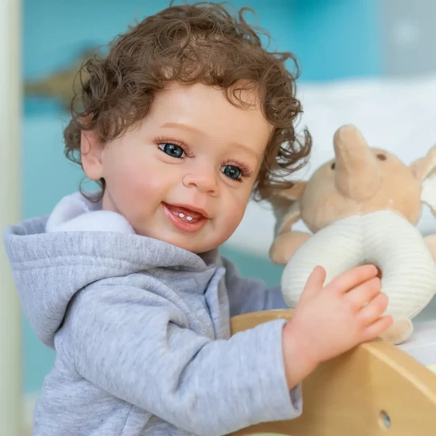 Реалістична вінілова лялька Reborn Baby Benjamin хлопчик 55 см – силіконова лялька, яку можна купати (RB049) - изображение 7